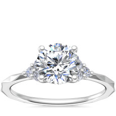 Facet Shank Diamond Engagement Ring in 18k White Gold (1/10 ct. tw.)